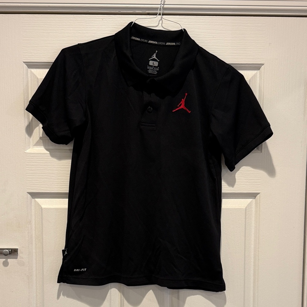 Jordan Black Polo Shirt with White Logo